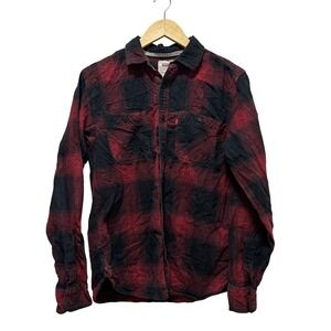 Levi's Buffalo Plaid Flannel Shirt Mens Small Red Black Lumberjack Button Up